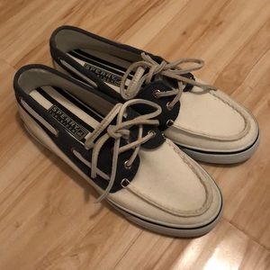 Women’s Sperry Topsider - blue/white canvas, sz 5